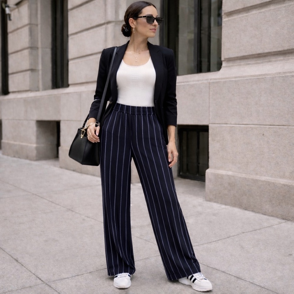 Banana Republic Striped Wide Leg Pants